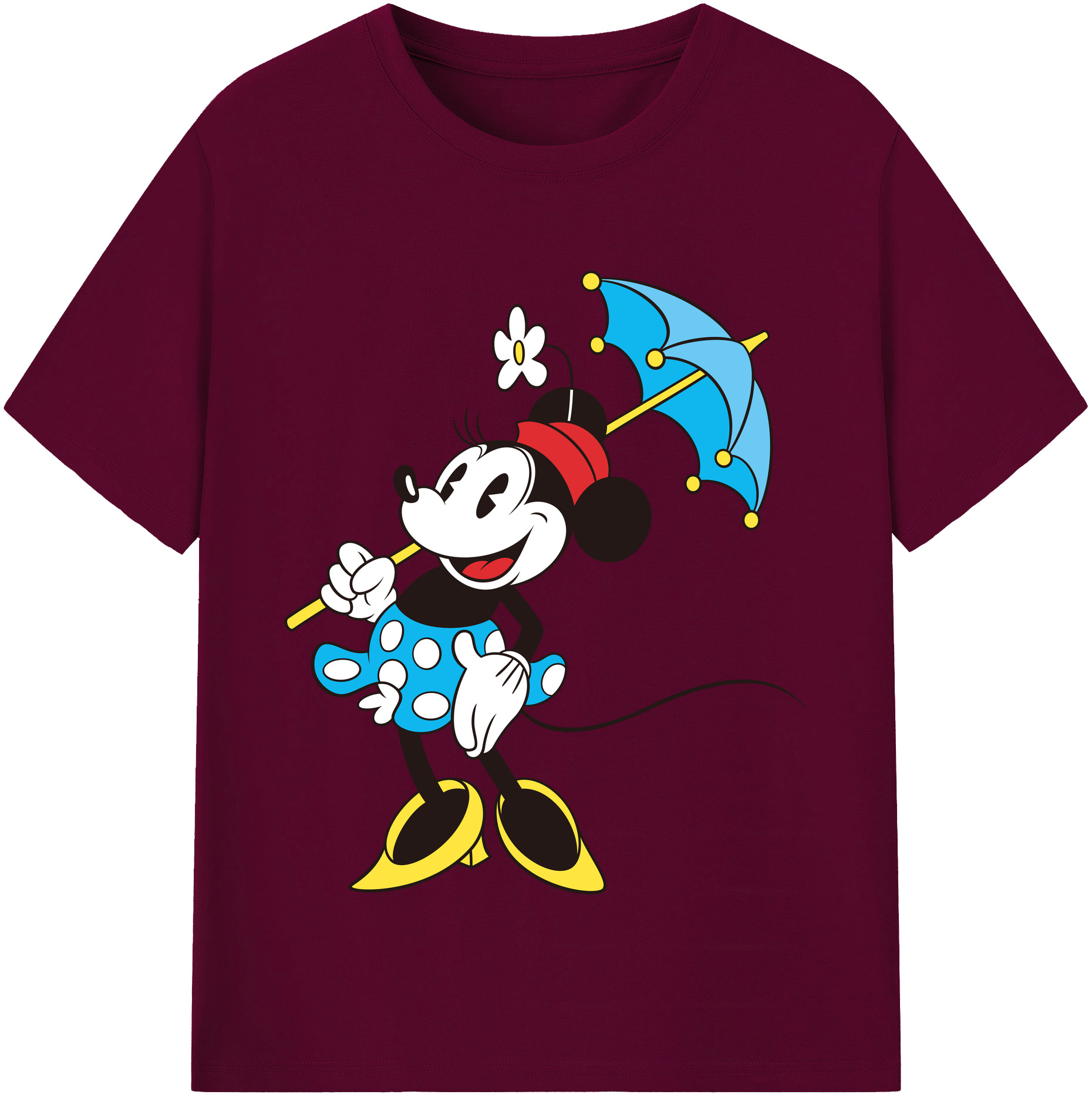 （画像用） ミッキーマウス Mickey Mouse レディースカジュアルプリントTシャツ（綿100％）